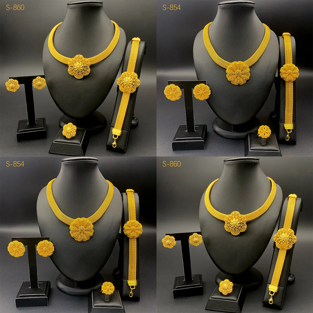 

Свадебный женский комплект из 4 предметов с цветочным принтом, золото 24 карата AU999, свадебный комплект, нежная цветочная полость, чистое золото для нежного темперамента