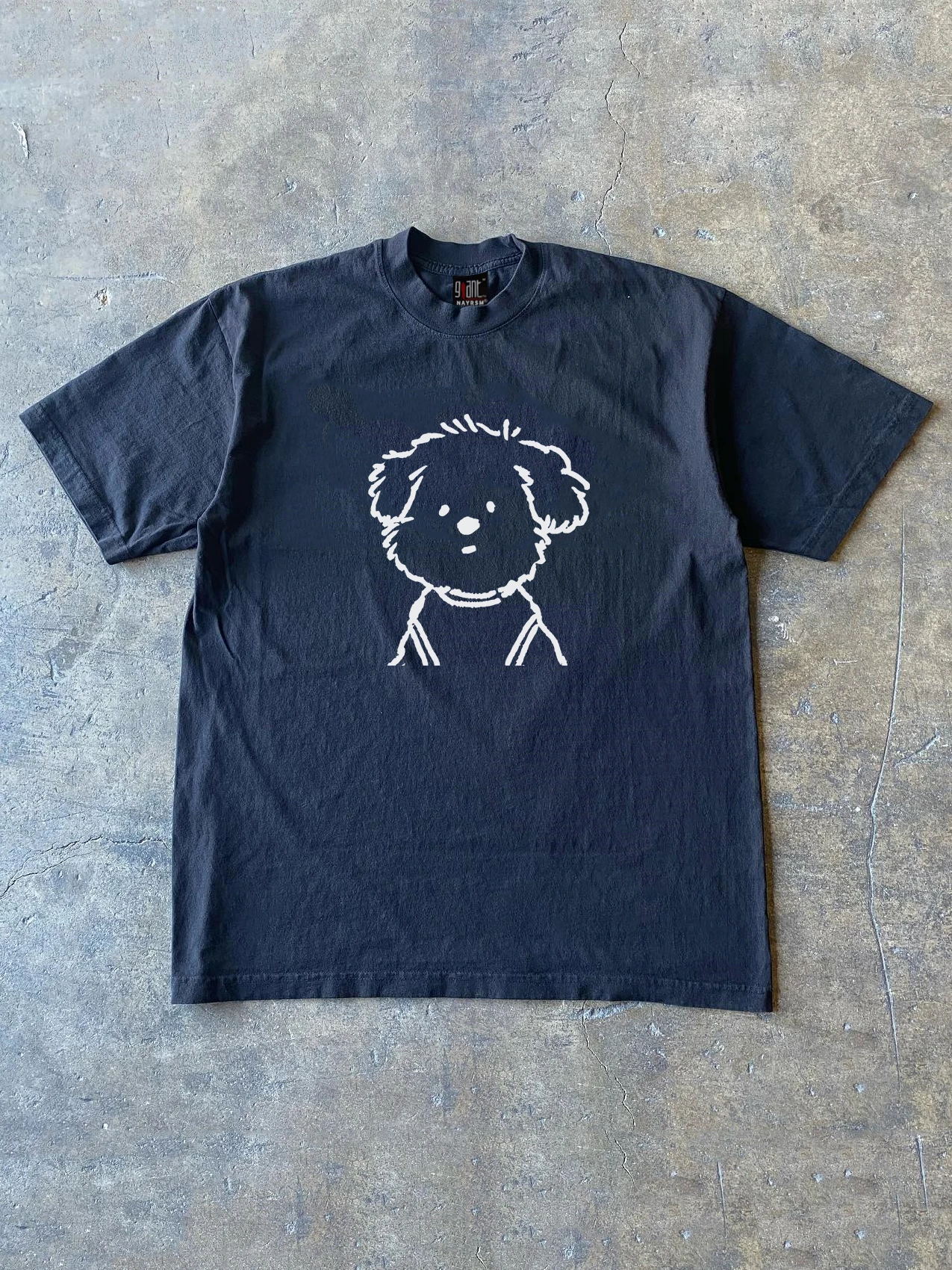 Xiao Chen Story Multi 260g Heavyweight Pure Cotton Cute Simple Dog Print Ins Loose Couple Short Sleeve T Shirt