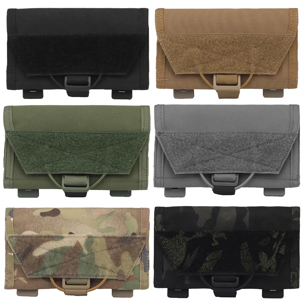 Phone Carrying Cover Case Quick-Release Vest Phone Holder Elastic Bands Cell Phone MOLLE Holder Built-in Plastic Strips