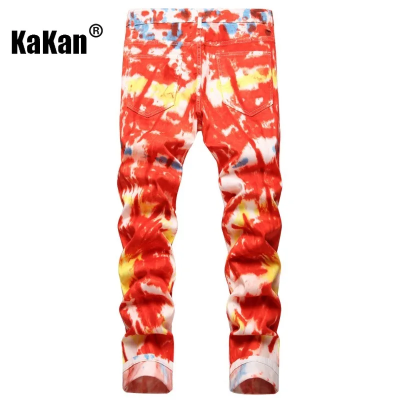 Kakan-jeans personnalisés originaux de style européen et américain, pantalons jeans slim élastiques pour petits pieds à embauflorale K87-F852