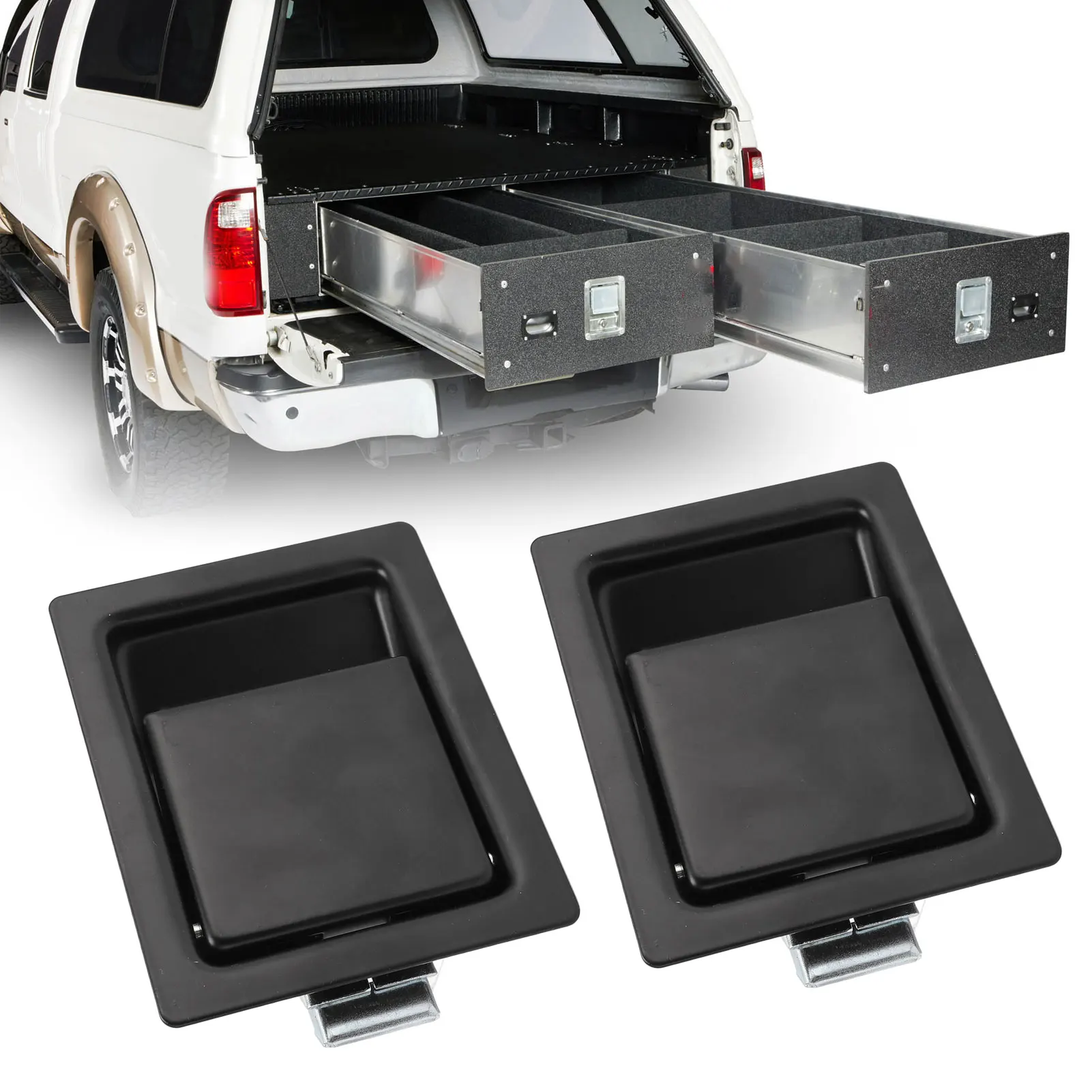 

2 шт. 127×102 мм защелки для ручек-рычагов, сверхмощные, из углеродистой стали, для скрытого монтажа, для инструментальных ящиков, для грузовиков и автофургонов