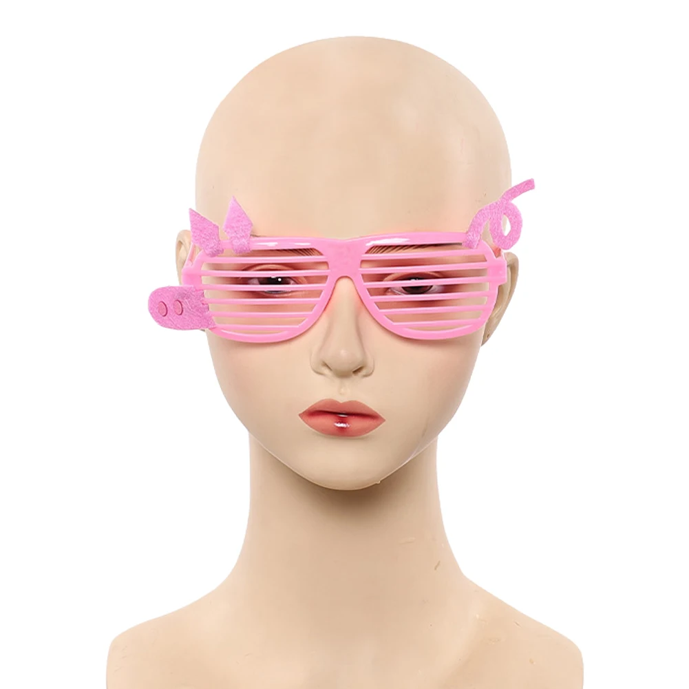 نيك وايلد كارتون حديقة الحيوان تأثيري الوردي خنزير نظارات مخطط نظارات زي اكسسوارات وتتسابق الدعائم تمويه كرنفال الهالوين #1