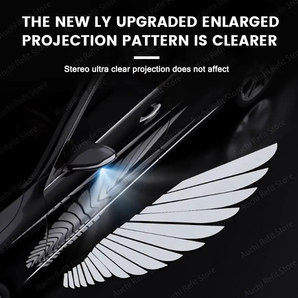 

Приветственный свет с крыльями ангела для модели Tesla Y 3, Highland, романтическая атмосфера, торшер с динамической проекцией, украшением окружающего света