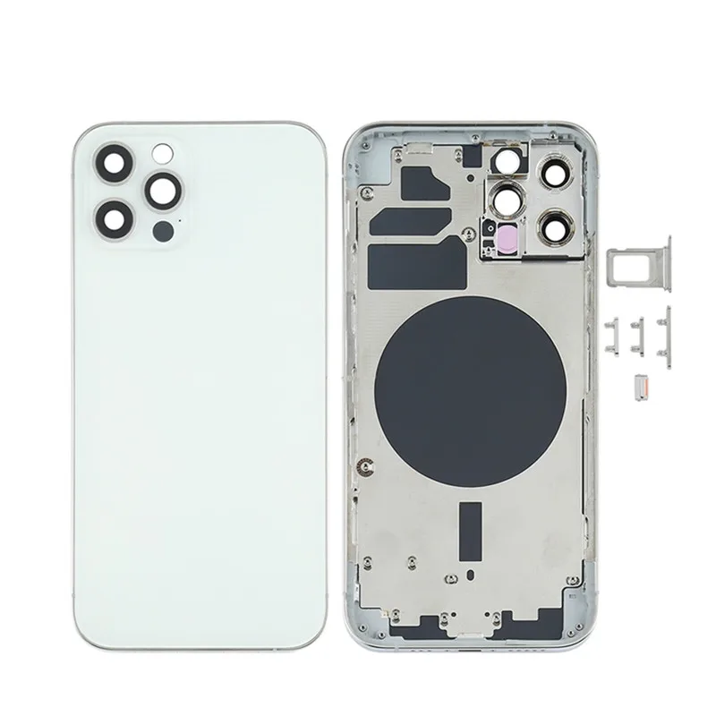 Back Housing Cover For iPhone 13 Mini 13 Pro Max Back Battery Door Rear Glass with Chassis Frame SIM Tray Side Key Parts