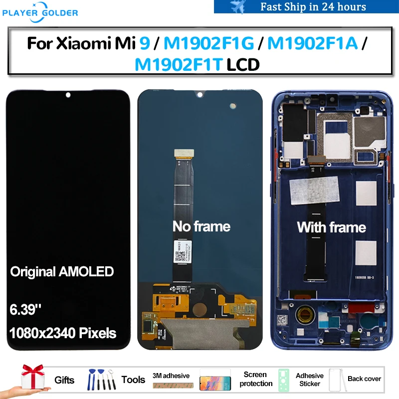 

Оригинальный AMOLED для Xiaomi Mi 9 Mi9 M1902F1G M1902F1A M1902F1T Pantalla ЖК-дисплей с сенсорной панелью, дигитайзер экрана в сборе, ремонт