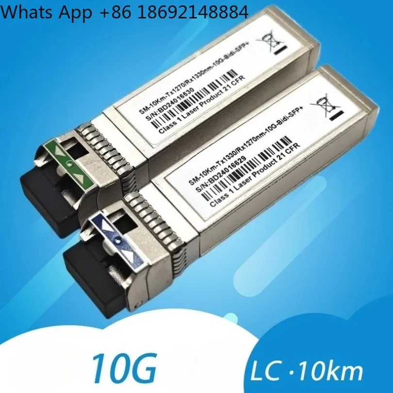 10G BIDI SM LC WDM SFP+ Module 1270/1330nm Single Mode 10-80KM Fiber Optic Module Network Switch Compatible