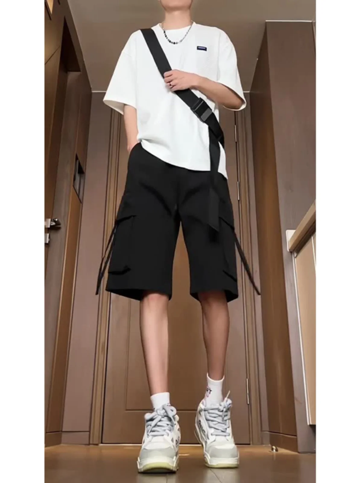 Bla Workwear 4-Part orts الرجال العلامة التجارية العصرية الصيف رقيقة كوي الجافة الرياضة خمسة أجزاء السراويل الأمريكية وظيفية المظلة السراويل #3