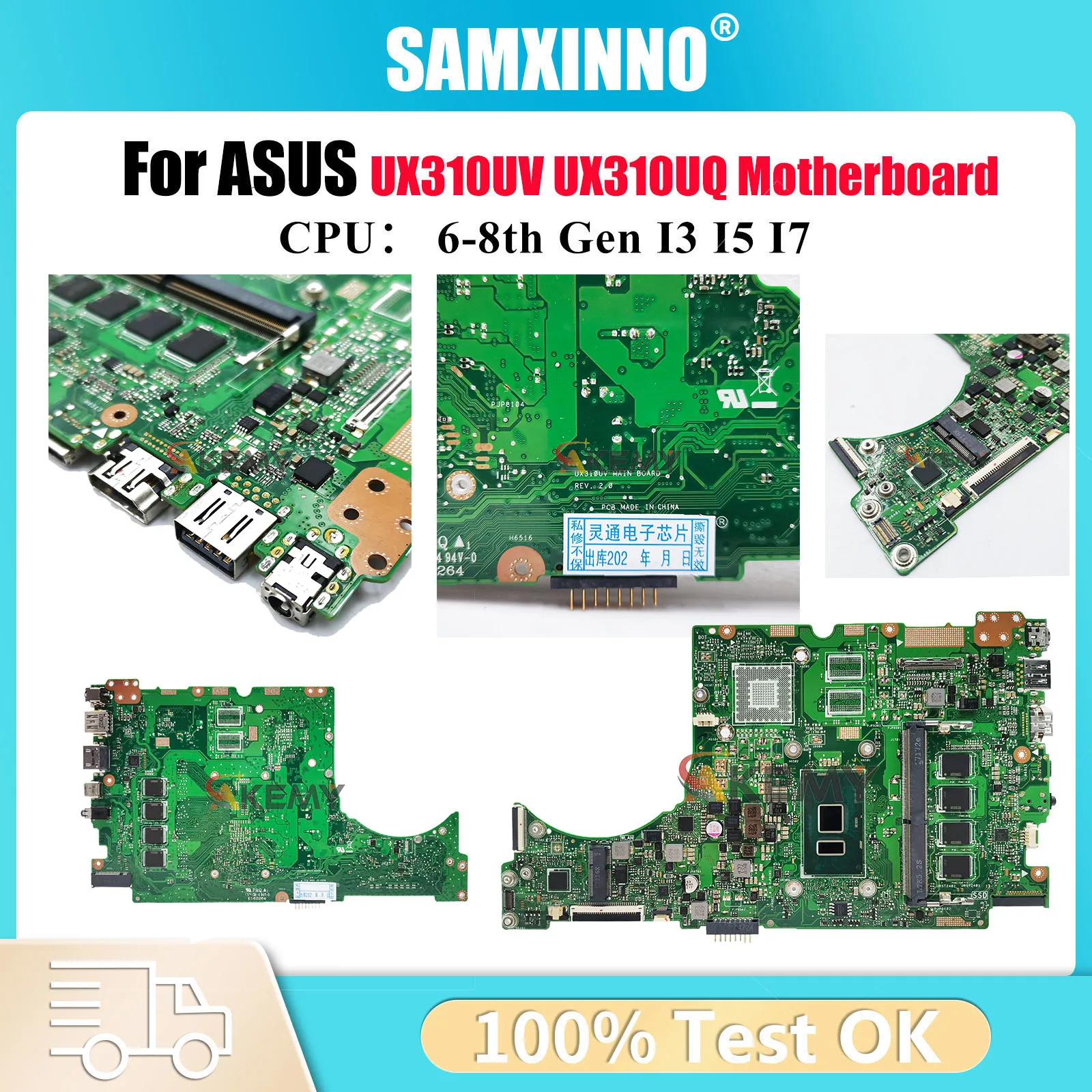 

UX310UA Mainboard For ASUS U3000U UX310UQR UX310UV UX310UAK UX310UQ UX310UQK UX310UFR RX310U Laptop Motherboard W/ I3 I5 I7 CPU