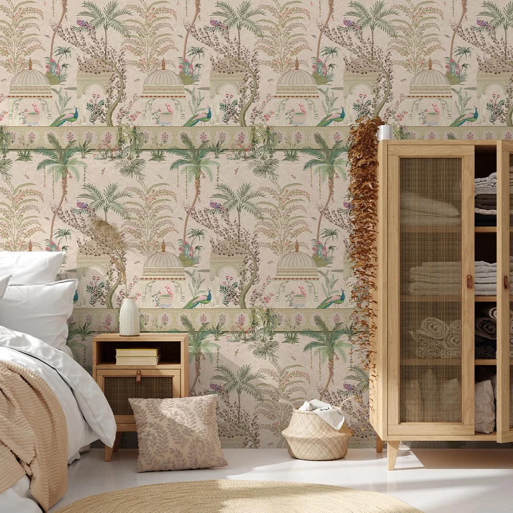 

Богемные обои с тропическим лесом, самоклеящиеся водонепроницаемые наклейки на стену из ПВХ, съемные обои, украшение для дома