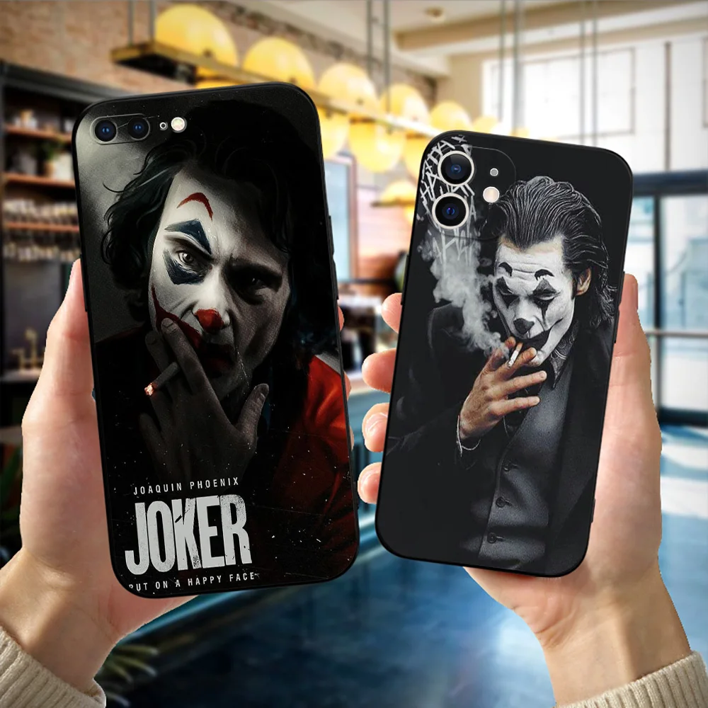 Black tpu case for iphone 14 13 12 11 mini pro MAX 5 5s se 2020 6 6s 7 8 plus x 10 XR XS cover Clown JR