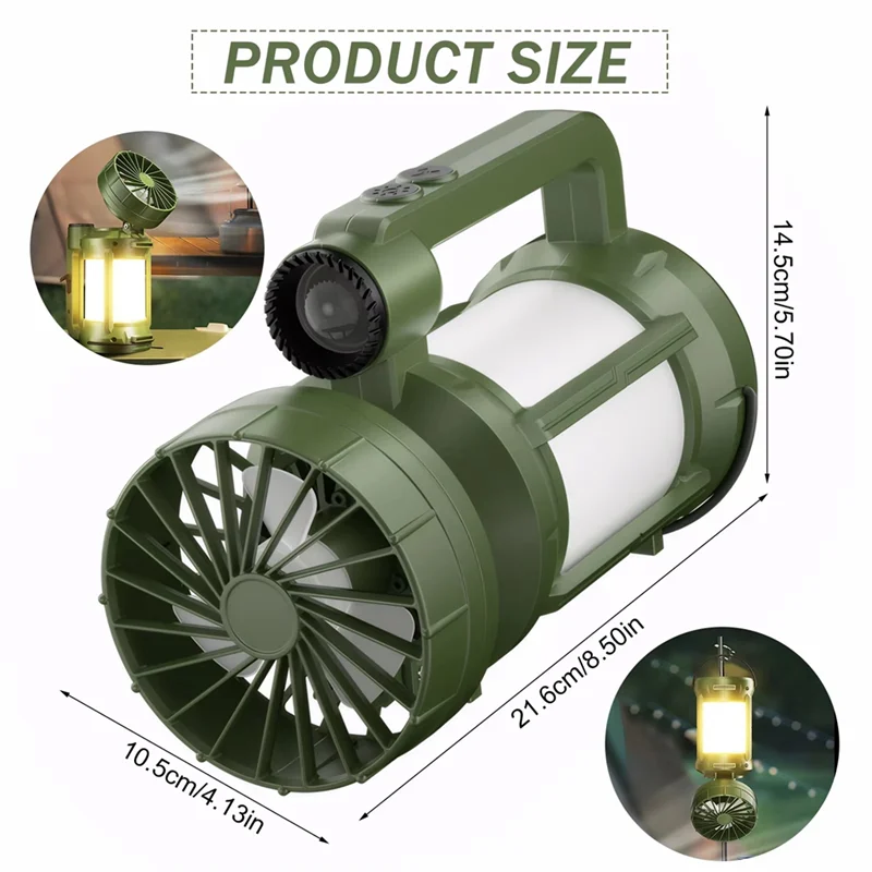 ABRU-Versatile Solar Powered LED Camping Lantern With Cooling Fan And Flashlight Feature For Outdoor Use