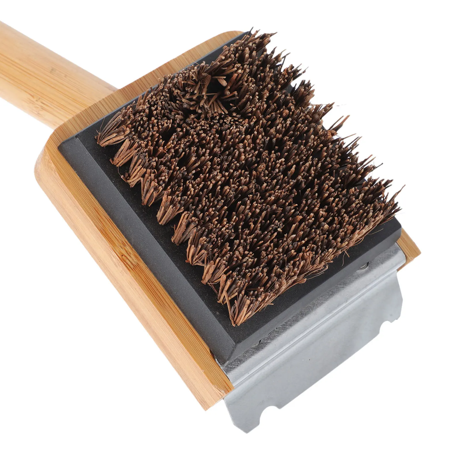 

Bamboo Handle Cleaning Brush New Grill Barbecue Bbq for Coconut Palm Shell Cleaner Durable