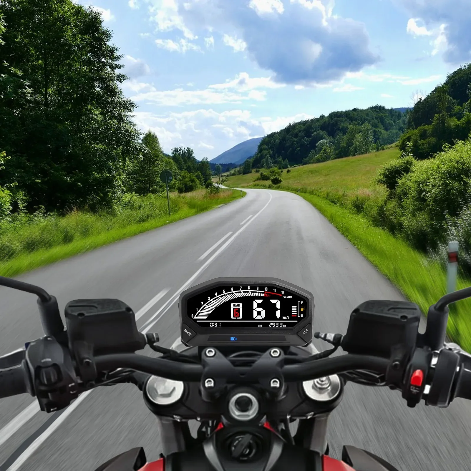 Motorcycle Electrical Mechanical Instrument Universal Speedometer Assembly Meter Odometer Speedo Tachometer Gauge Fuel LED Meter