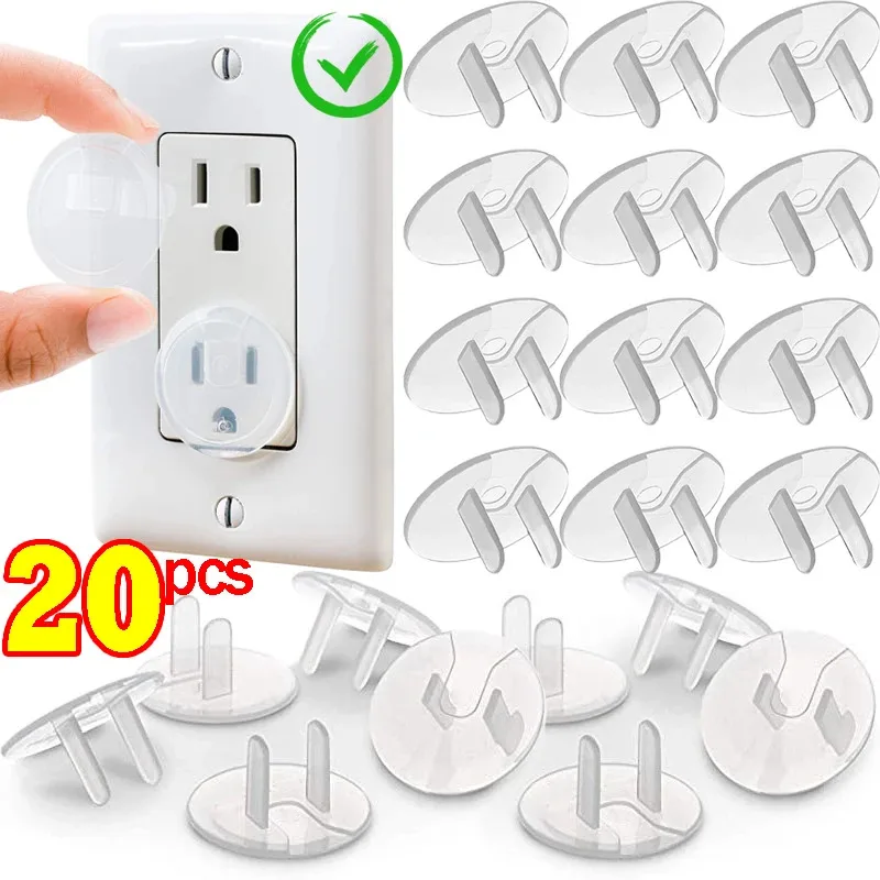 

1-20pcs Electrical Safety Socket Protective Cover Baby American Standard Clear Safety Plug Outlet Protection Kid Safety Supplies