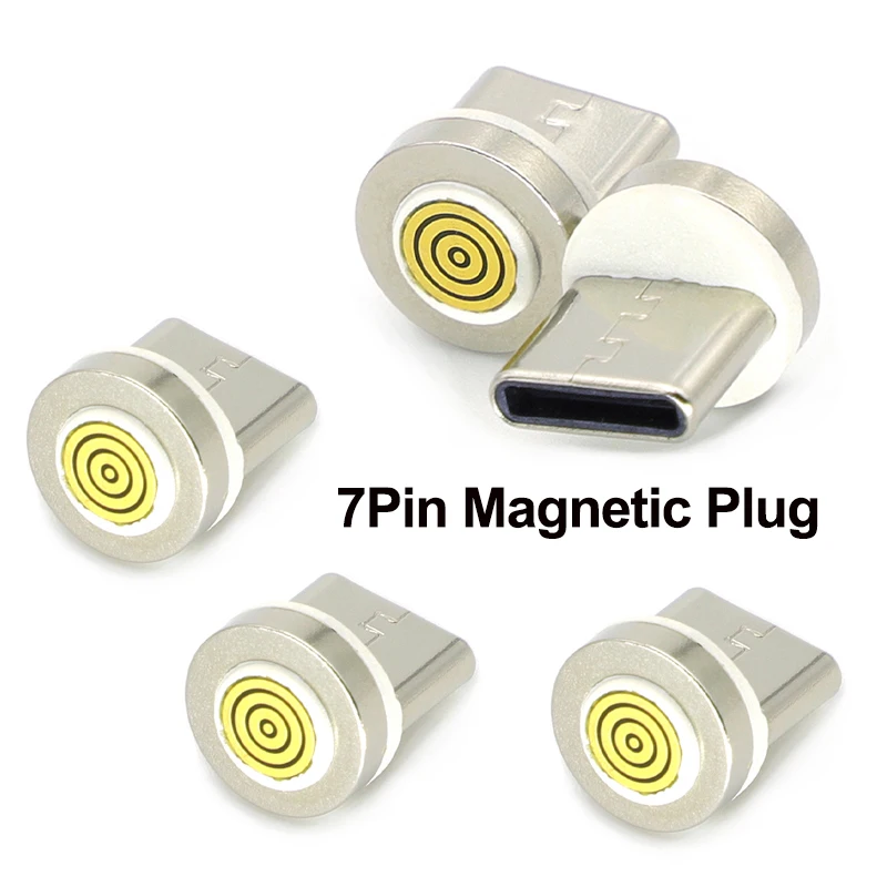 5PCS 7pin Magnetic Tips Magnetic Cable Type C Micro USB Magnet Replacement Part Fast Charging Magnet Adapter Tips for iPhone