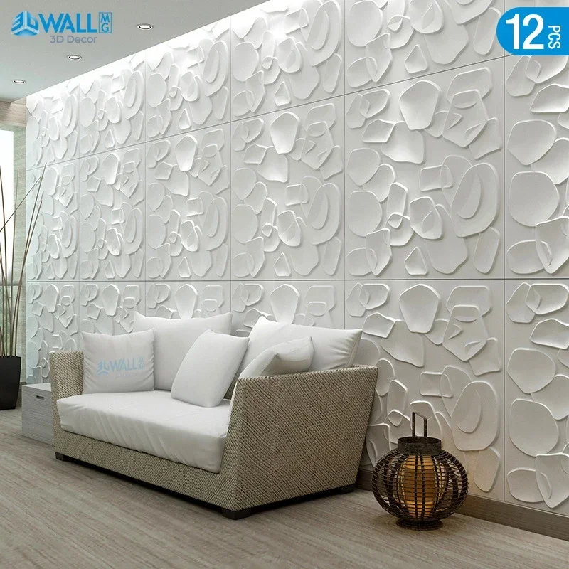 12pcs 50x50cm 3D wall panel marble brick pattern 3D wall sticker wallpaper diamond design decor tile 3D mold 90's aesthetic room