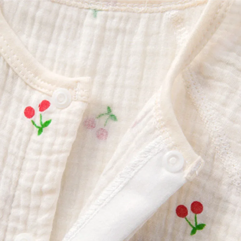 Vêtements d\'été pour bébés filles et garçons, combinaison en mousseline de coton, short à manches courtes, barboteuse de 0 à 2 ans