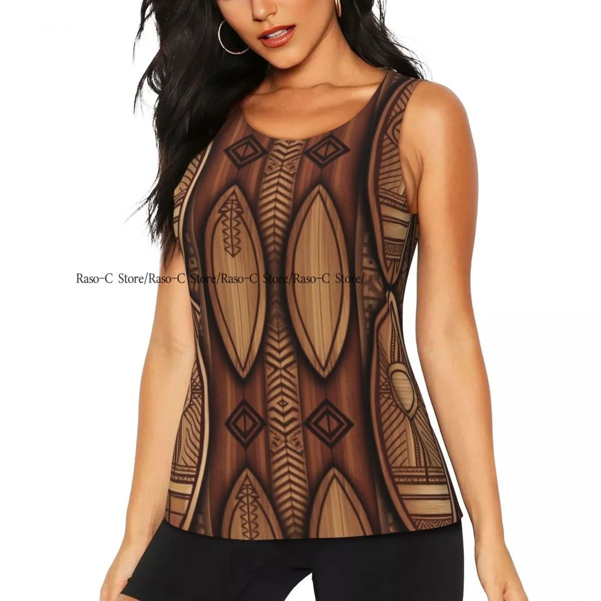 Women Fitness Sexy Yoga Vest Wood Surfing Boards Gym Sports Top Tank Female