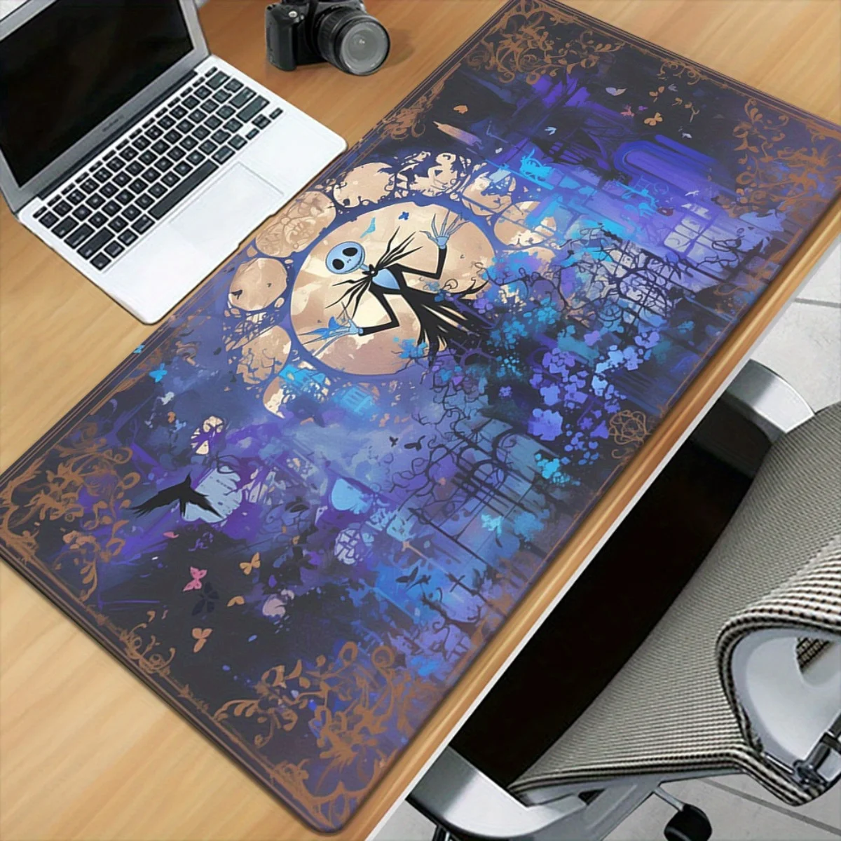 1 قطعة Nightmare Before Christmas Jack Skellington HD Printed Desk Mat - لوحة ماوس ألعاب XXL، لوحة مفاتيح، مكتب وديكور منزلي، Du