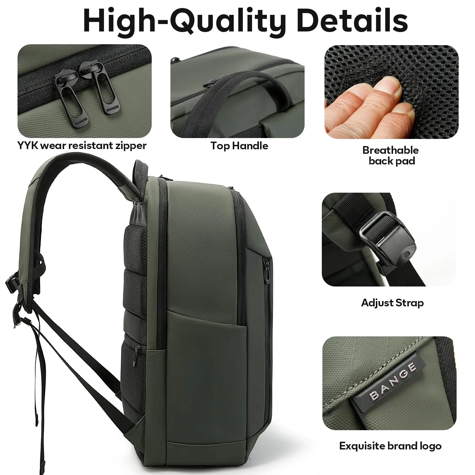 بانج أزياء بسيطة تصميم المرأة على ظهره مكافحة سرقة 15.6 بوصة محمول على ظهره للماء حقيبة السفر حقائب الظهر المدرسية #4