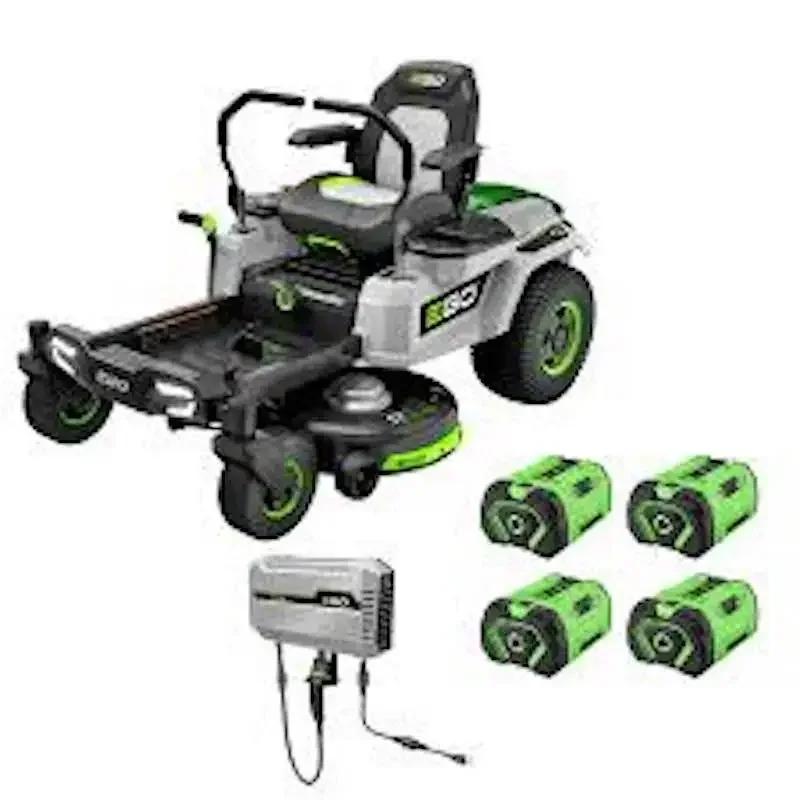

HOT SALES ON NEW EGO Power+ Electric Riding Lawn Mower - 42" Deck with Zero Turn Radius, Includes (4) 56V 10.0Ah Batteries