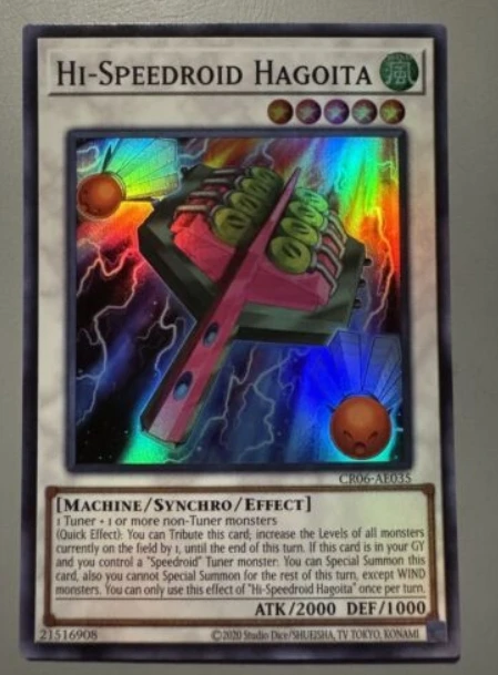 Yugioh KONAMI Duel Monsters CR06-AE035 Hi-Speedroid Hagoita Супер редкая азиатская английская коллекция мятная карта
