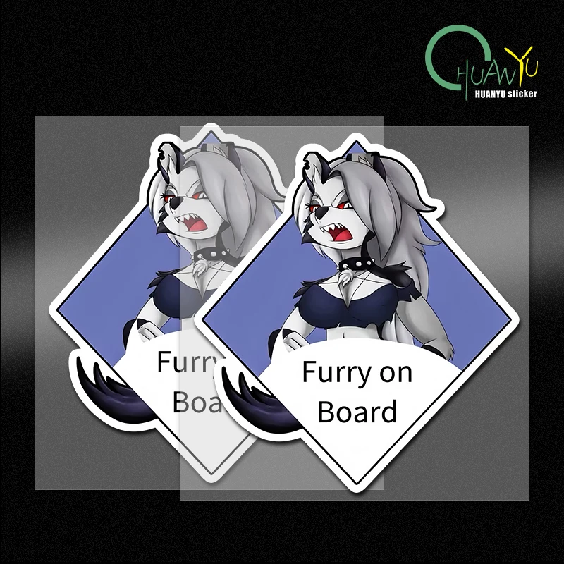 Cartoon Cute Furry On Board Stickers, Car Motorcycle Laptop Stickers, Body Stickers, Scratch Cover Waterproof Stickers