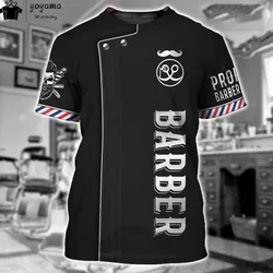 Fashion T-Shirt For Men's Shirt 3d Print Custom Short Sleeve Tops Barber Work Clothes Oversized Tee Shirt Men's barber clothes