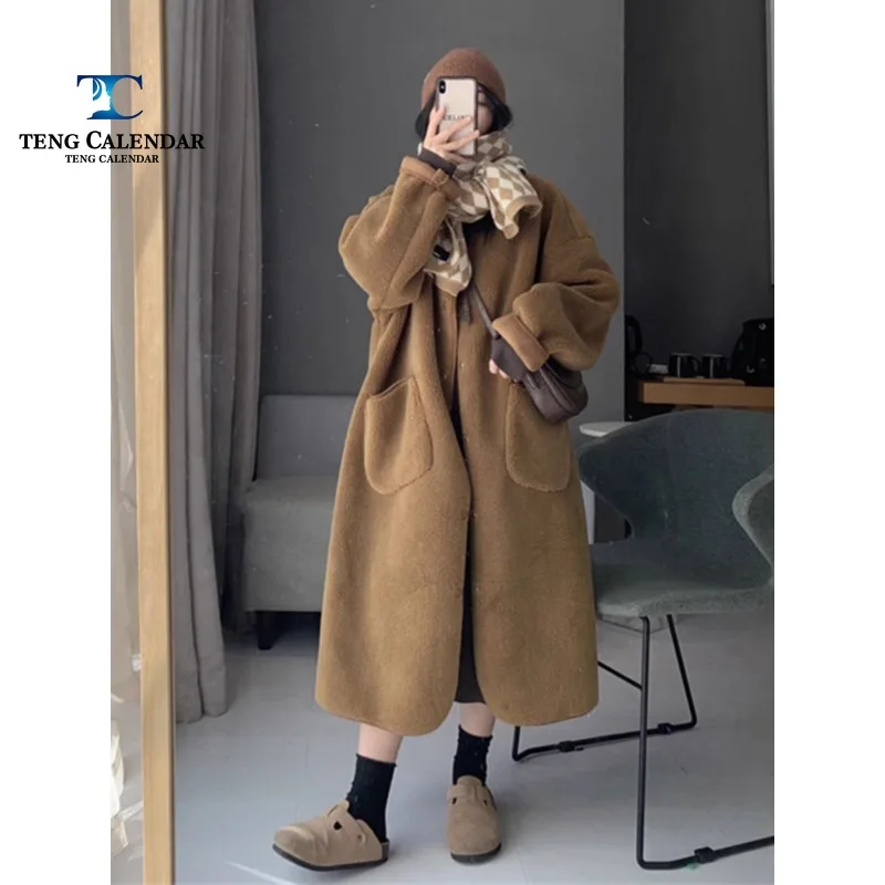 Artificial Fur Coat, Small Fragrant Retro Small Stature Lamb Fur Medium Length Thick Coat, Women's Autumn and Winter New 2024