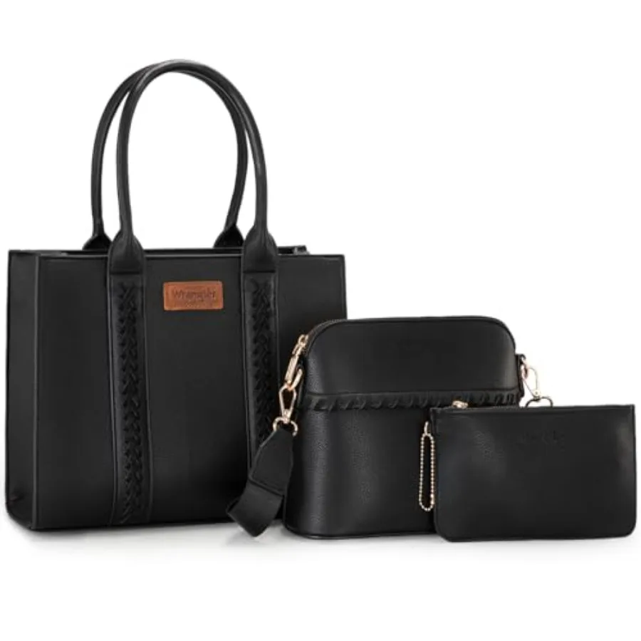 

Wrangler 3Pcs Purses for Women Tote Bag Crossbody Handbag Sets with Strap