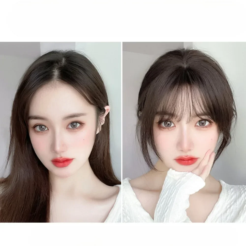 3D Air Bangs Synthetic Wig for Women Traceless French Bang Natural Invisible Patch Simulates Hair Extensions Headwear