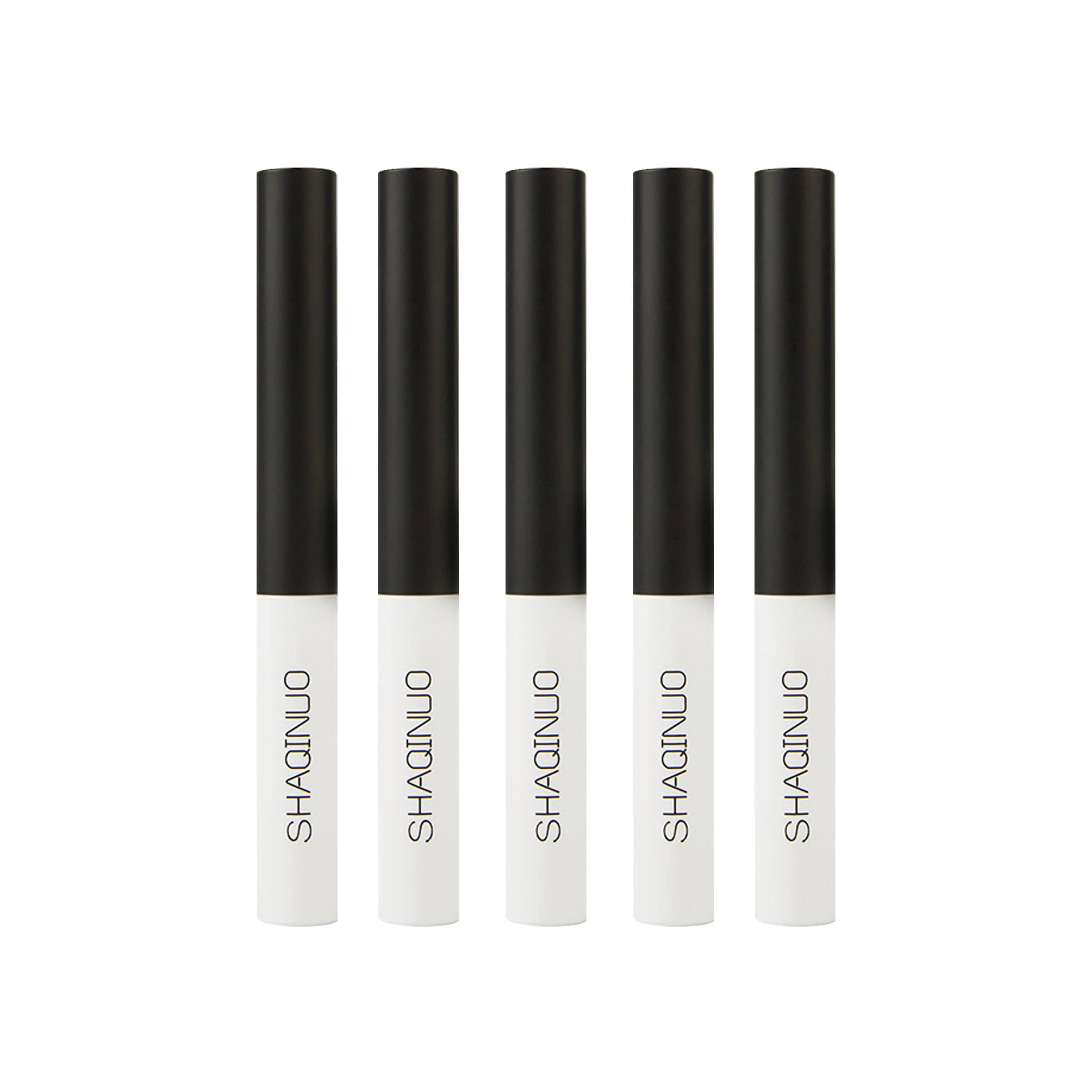 黒の極細まつげブラシヘッド、細かいブラシヘッド、小さくて薄いカール、厚く、ストレッチしてひまわりまつげを作成、防水、5個