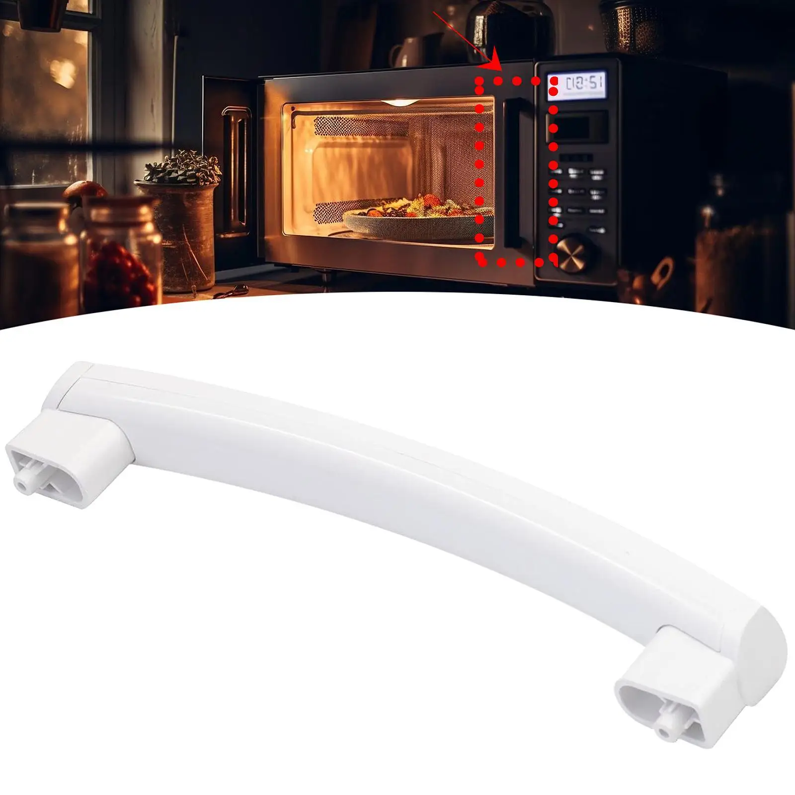 

Microwave Door Handle Support Easy Install Replacement Part for AP5790517, WB15x10278 261300714902, PS8754175, Jvm3160RF2SS,