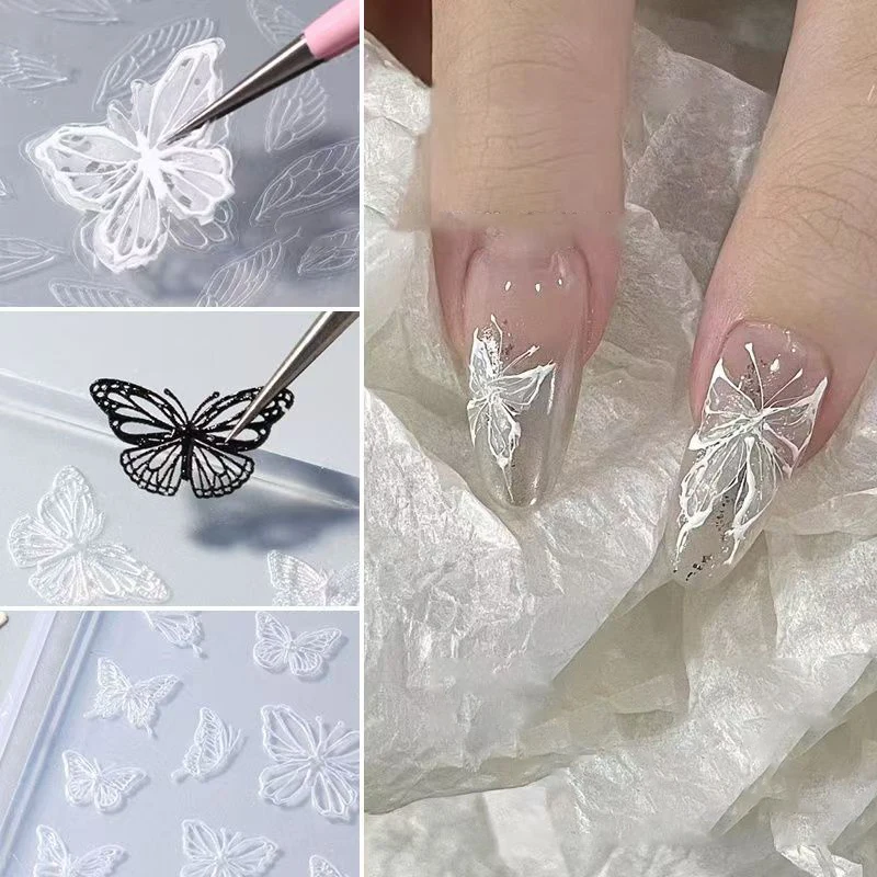 Amore Cuore Maglione Plaid Stampo in silicone Farfalla Graffiti Linee Arte astratta Stampo in silicone Bellezza Nail Art Strumento fatto a mano fai da te