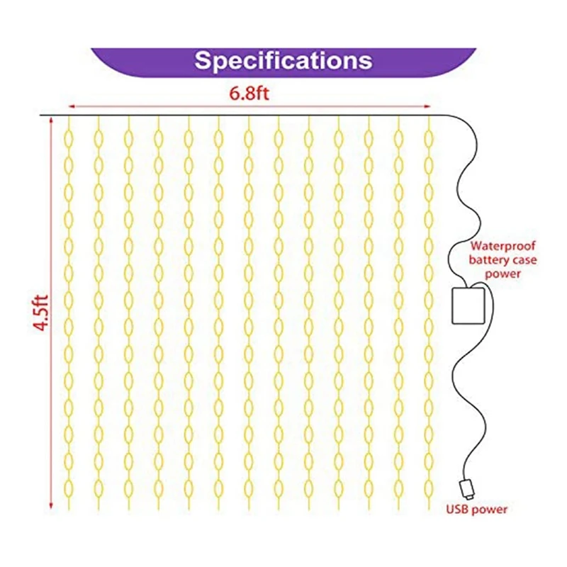 LED Window Curtain Lights Twinkle String Lights With Remote Control For Wedding Party Bedroom Wall
