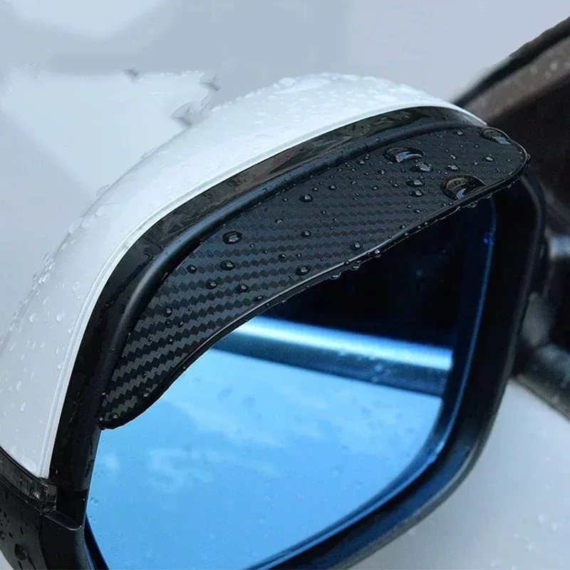 2pcs/set Universal Car Rearview Mirror Rain Eyebrow Carbon Fiber Car Rear View Rainproof Blades Stickers for Car Accessories