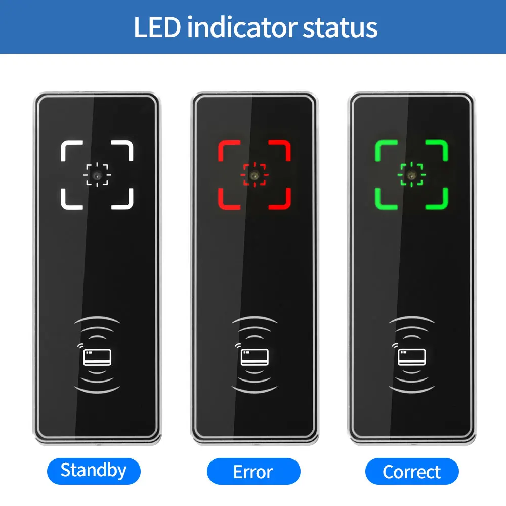 Imagem -06 - Rfid Dynamic Barcode Scanner qr Code Scanner Access Control Reader Rs485 Wiegand 26 34 Saída 13.56mhz Cartão ic Nfc 20000 Usuário Alumínio