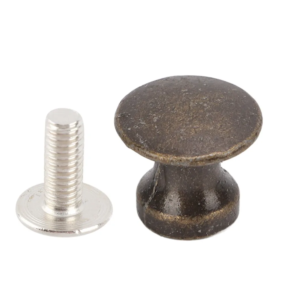 20pcs Cabinet Handle Zinc Alloy Single Hole Handle 12x11MM Round Head Drawer Pulls Bronze Vintage Cabinet Knobs Wood Case