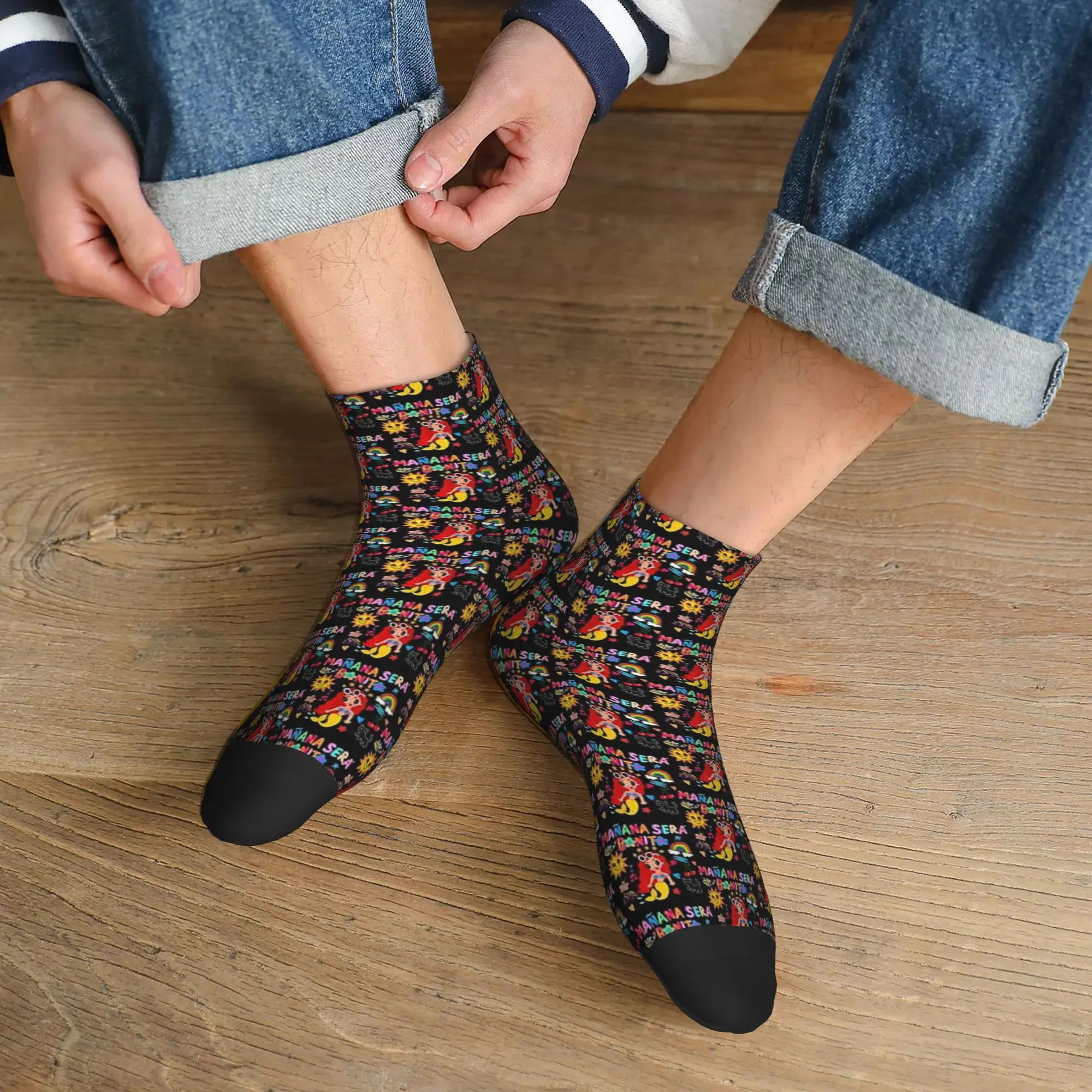 Manana Sera Bonito Karol G Socks Harajuku Sweat Absorbing Stockings All Season Socks Accessories for Man Woman Birthday Present
