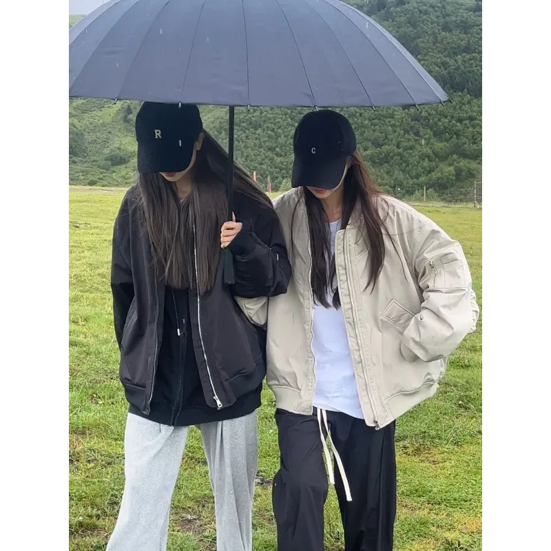 

American Jacket Couple Fashionable Thickened Baseball Jacket Flight Jacket Outdoor Men Loose Cotton Light Jacket Cotton Jackets