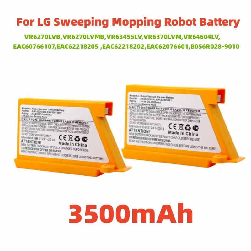 

Robot Vacuum Cleaner Battery 5000mAh 3500mAh for LG VR6270LVB,VR6270LVMB,VR63455LV,VR6370LVM,VR64604LV,EAC60766103,EAC62218205