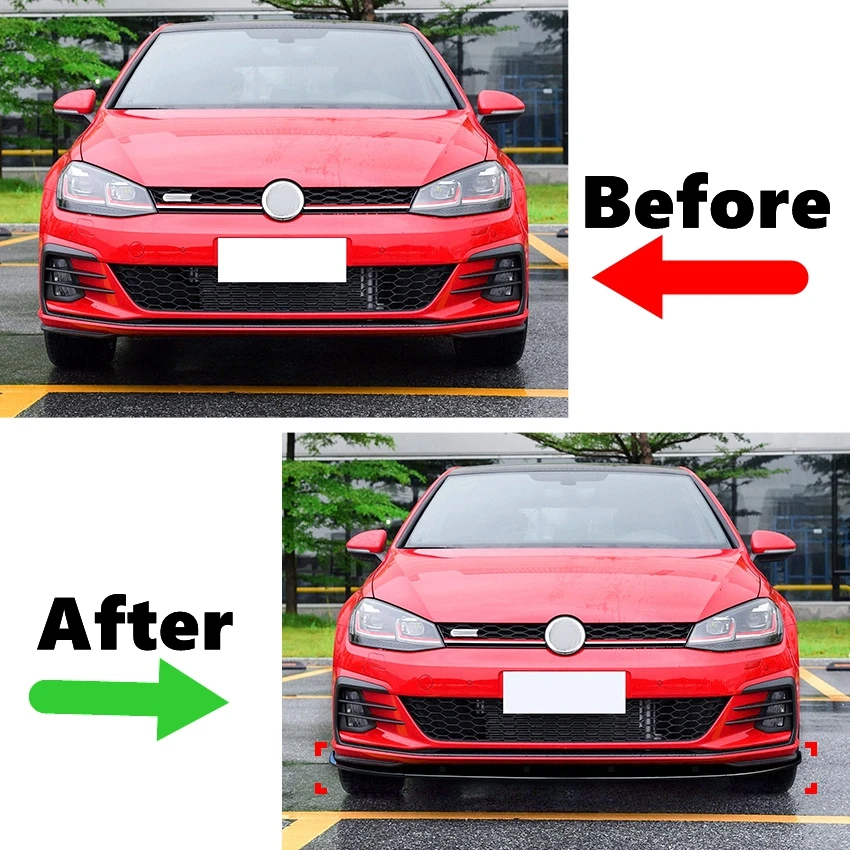 Front Bumper Lip Spoiler Splitter Diffuser Body Kit Tuning Protector Cover For Volkswagen Golf 7.5 MK7.5 GTI R Rline 2017-2019