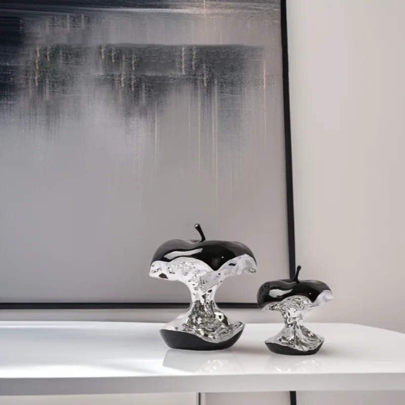 Art electroplating apple resin creative ornaments living room office entrance desktop wine cabinet soft decoration crafts