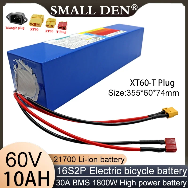 New 21700 60V 10AH 16S3P 30A Suitable for Lithium ion Battery Bicycle Touring Bike Motorcycle 1800W BGM High Power Battery Pack