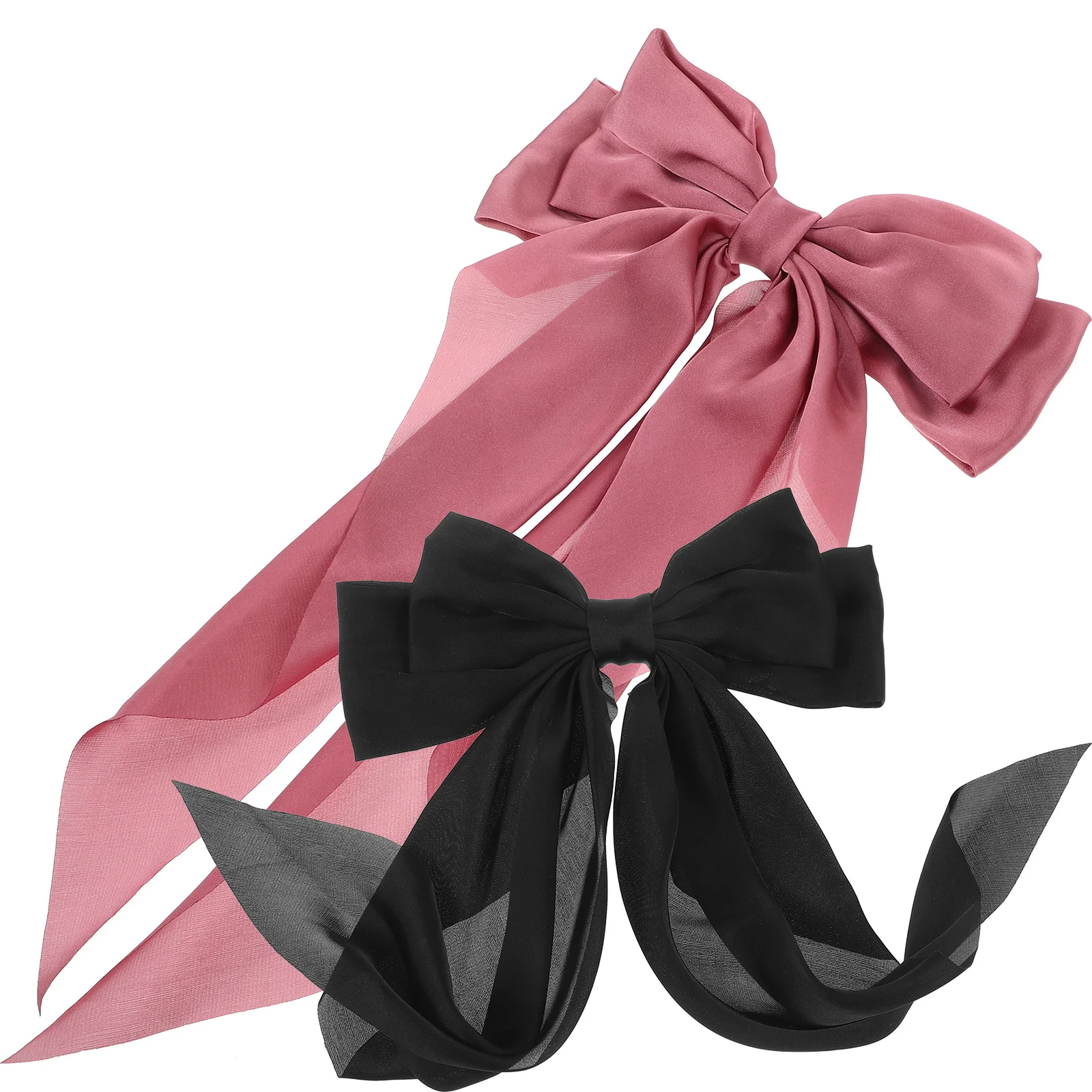 NOLITOY 2 قطعة مقاطع الشعر القوس الكبير للنساء الفتيات الشعر السميك هدية عيد الحب الشريط المشابك النسيج إكسسوارات الشعر #1