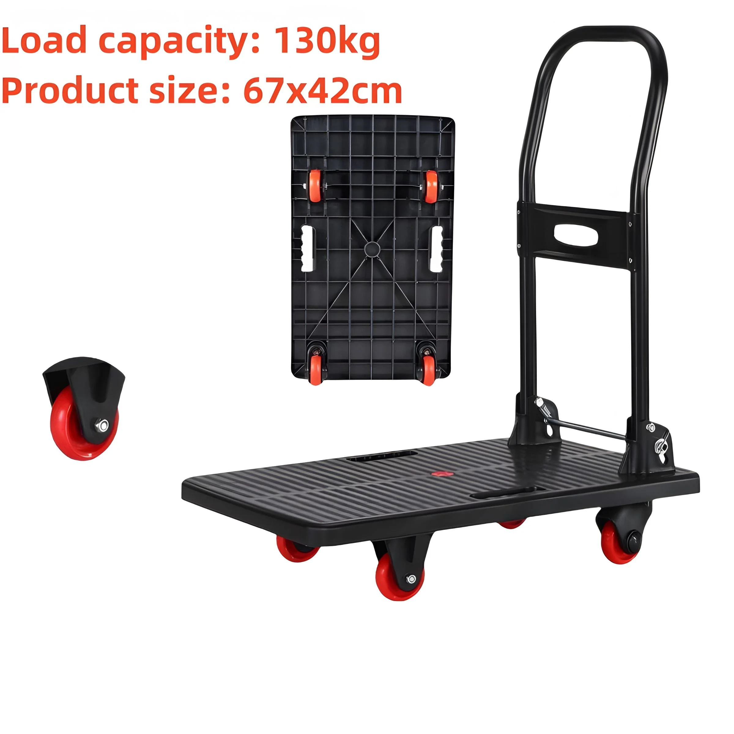 Handling Cart Trolleys Universal Wheel Multifunctional Handcart Logistics Wholesale Folding Flatbed Truck Material Handling