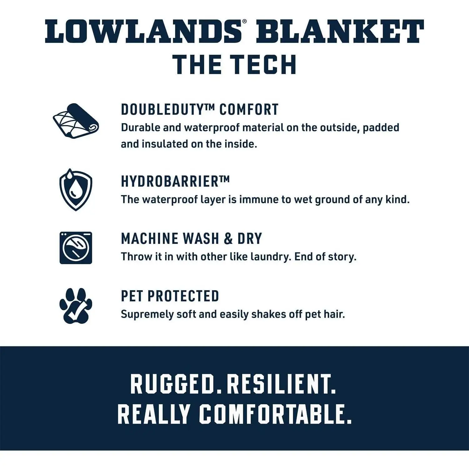 بطانية Lowlands، بطانية متعددة الاستخدام مع حقيبة سفر. متين ومقاوم للماء في الخارج، مبطن ومعزول