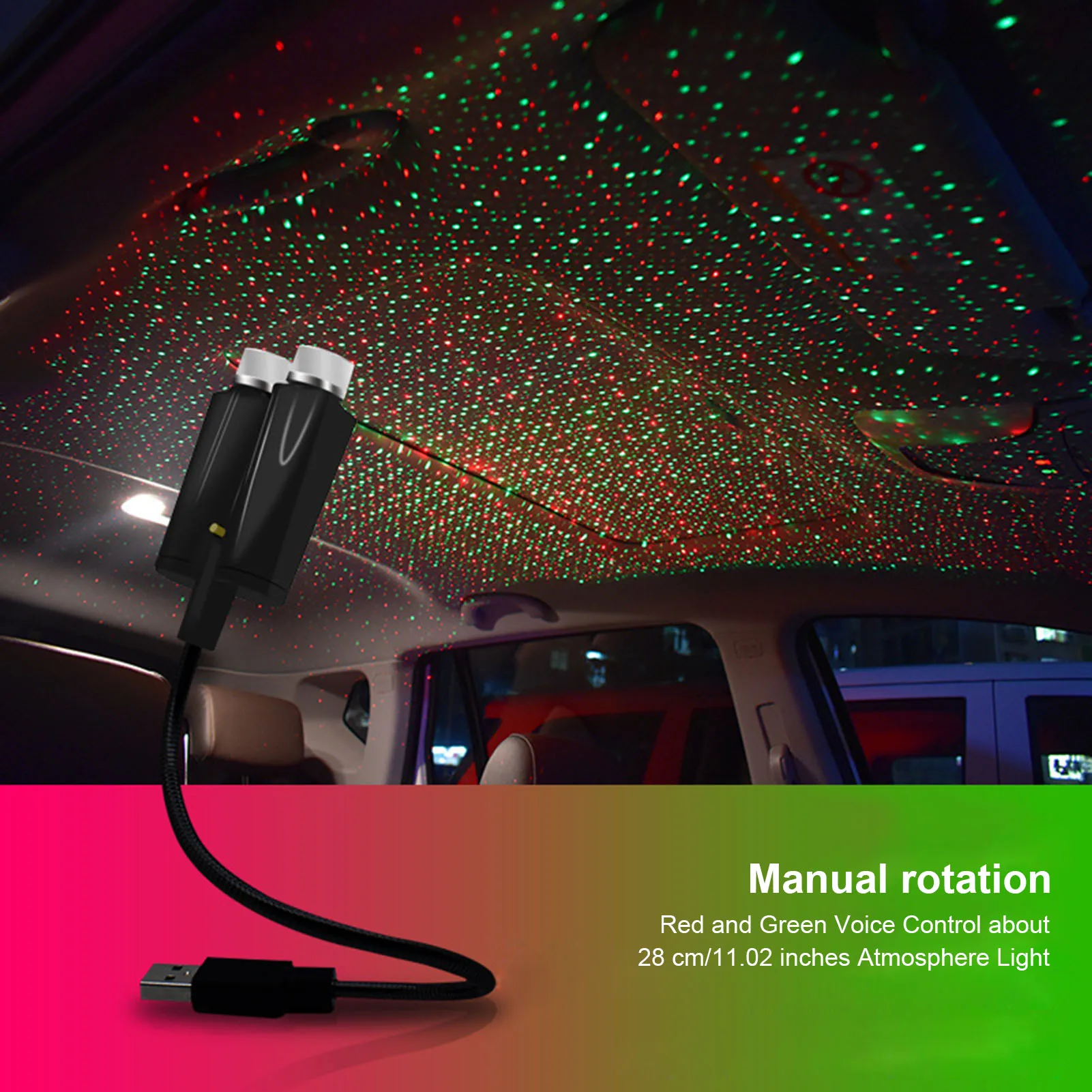 

Car Roof Star Floodlight Interior LED Starry Laser Atmosphere Ambient Projector USB Auto Decor Night Home Decor Galaxy Lights