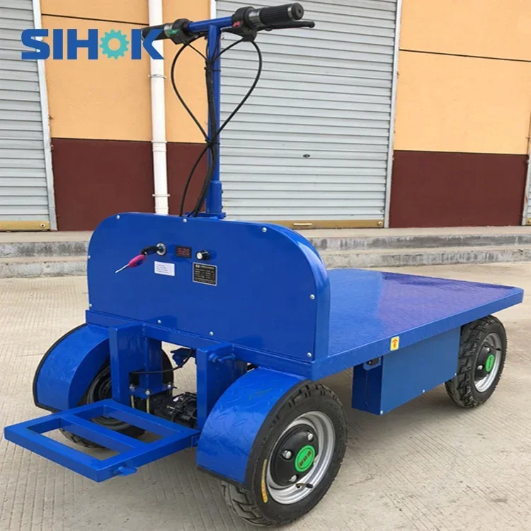 Material Handling Four Wheel Heavy  Flat Truck Electric Hand Truck Trolley Stainless Steel Foldable Hand Trolley