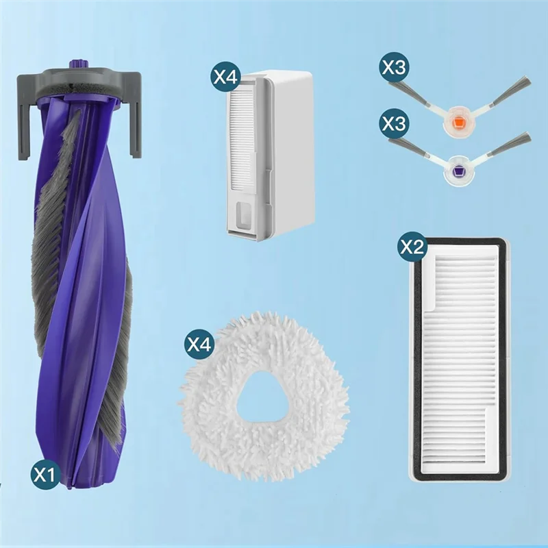 

SOFT-Accessories Kit For Narwal Freo X Ultra Robot Vacuum Cleaner Main Side Brush Hepa Filters Mop Pads Dust Bags